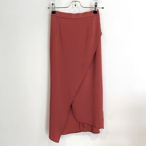 ASOS Dusty Rose Pink Midi Skirt With Slit